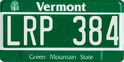 VT license plate LRP384