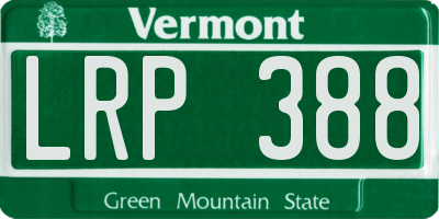 VT license plate LRP388