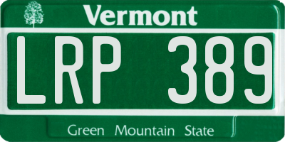 VT license plate LRP389