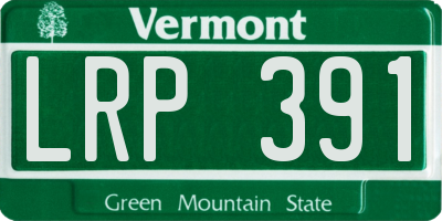 VT license plate LRP391