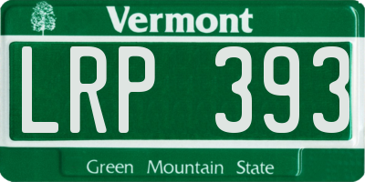 VT license plate LRP393