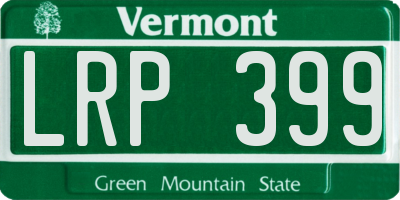 VT license plate LRP399