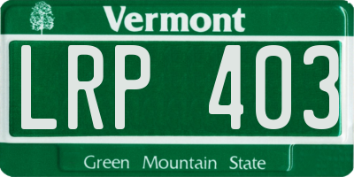 VT license plate LRP403