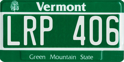 VT license plate LRP406