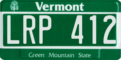 VT license plate LRP412