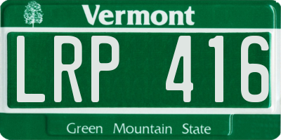VT license plate LRP416