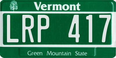 VT license plate LRP417