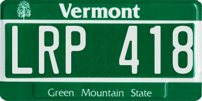 VT license plate LRP418