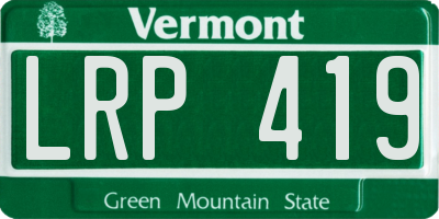 VT license plate LRP419