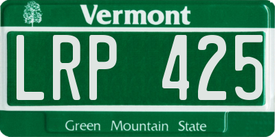 VT license plate LRP425