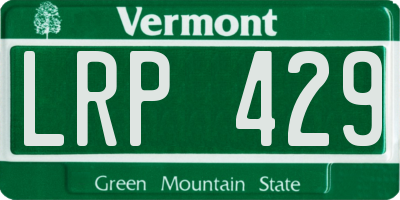 VT license plate LRP429