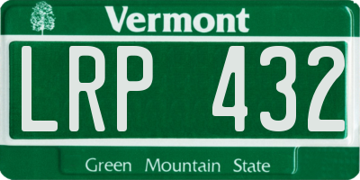 VT license plate LRP432