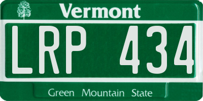 VT license plate LRP434
