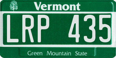 VT license plate LRP435