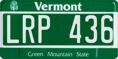 VT license plate LRP436