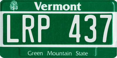 VT license plate LRP437