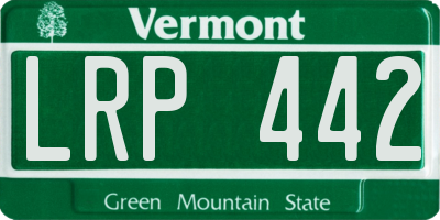 VT license plate LRP442