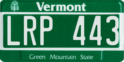 VT license plate LRP443