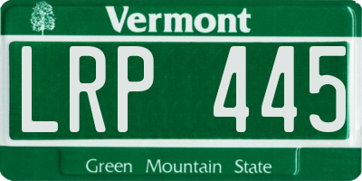 VT license plate LRP445