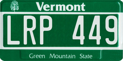 VT license plate LRP449