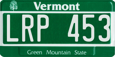 VT license plate LRP453