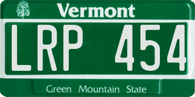 VT license plate LRP454