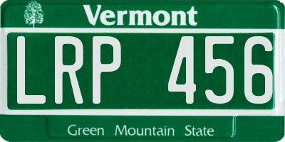 VT license plate LRP456