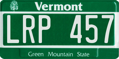 VT license plate LRP457