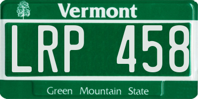 VT license plate LRP458