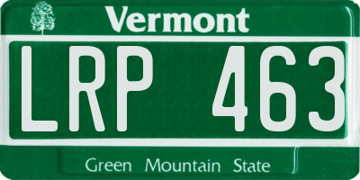 VT license plate LRP463