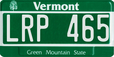 VT license plate LRP465