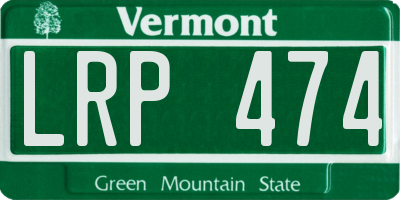 VT license plate LRP474