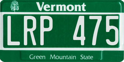 VT license plate LRP475