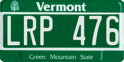 VT license plate LRP476