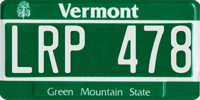 VT license plate LRP478