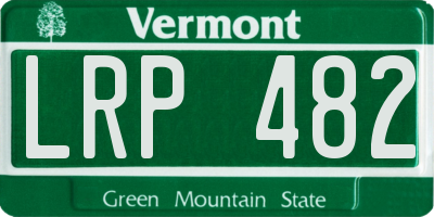 VT license plate LRP482