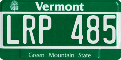VT license plate LRP485