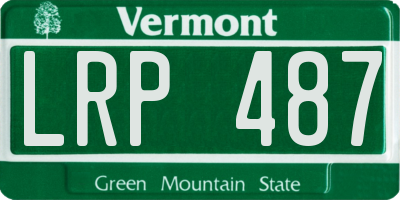 VT license plate LRP487