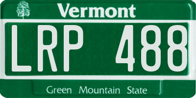 VT license plate LRP488