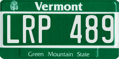 VT license plate LRP489
