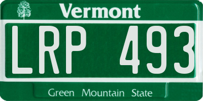 VT license plate LRP493