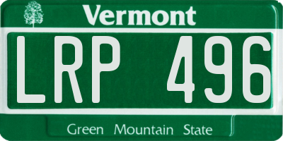 VT license plate LRP496