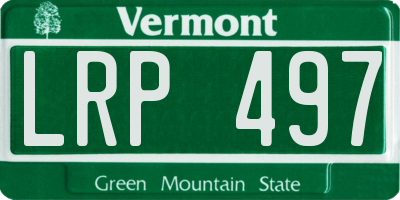 VT license plate LRP497