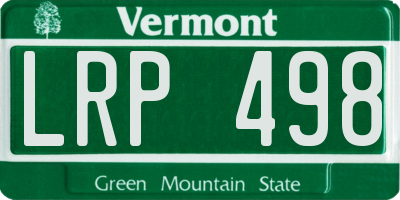 VT license plate LRP498