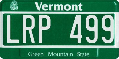 VT license plate LRP499
