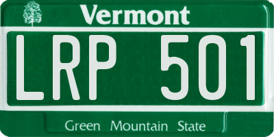 VT license plate LRP501