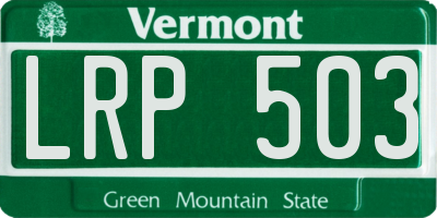 VT license plate LRP503