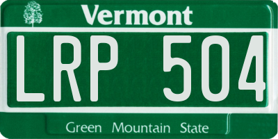 VT license plate LRP504