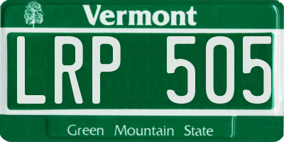 VT license plate LRP505