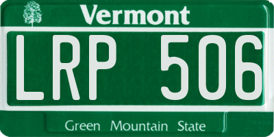 VT license plate LRP506
